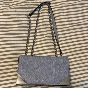 Aldo Denim Blue Crossbody Bag with Chain Strap